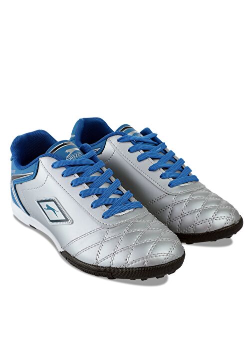 Slazenger HUGO HS Erkek Çocuk Futbol Ayakkabı Gri / Mavi - Görsel 3