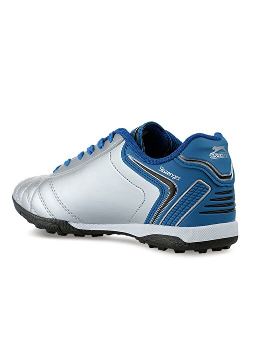 Slazenger HUGO HS Erkek Çocuk Futbol Ayakkabı Gri / Mavi - Görsel 4