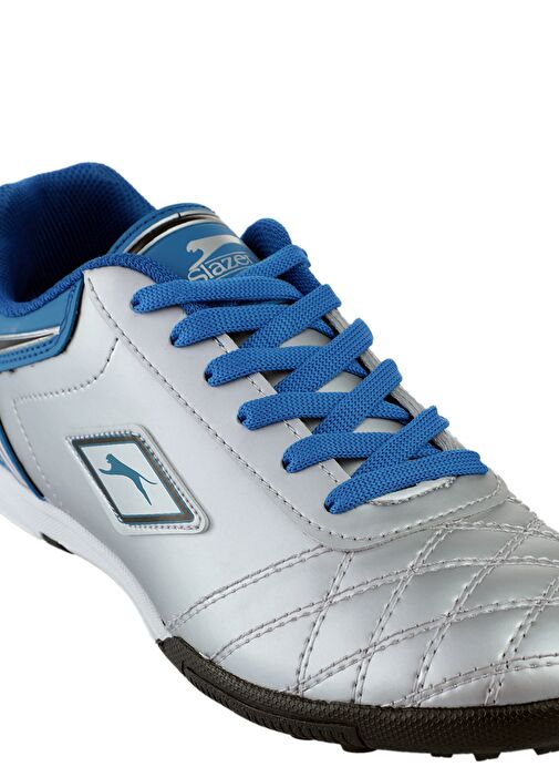 Slazenger HUGO HS Erkek Çocuk Futbol Ayakkabı Gri / Mavi - Görsel 5