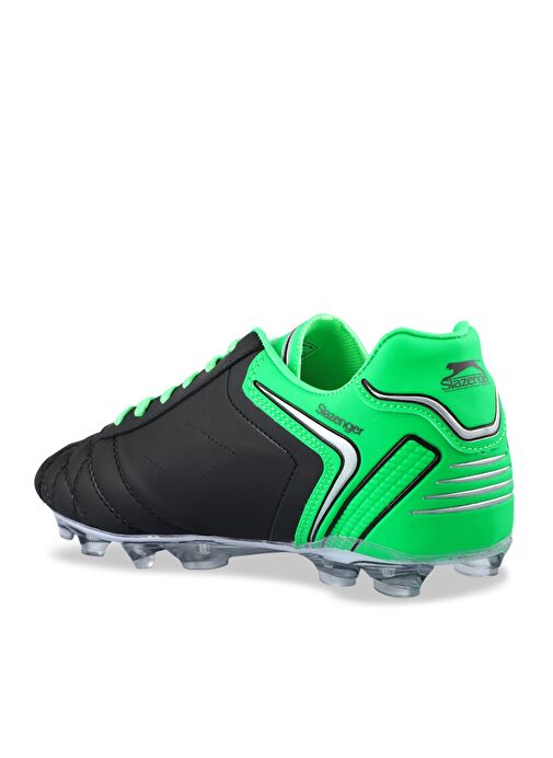 Slazenger HUGO KR Erkek Çocuk Futbol Ayakkabı Siyah / Yeşil - Görsel 4