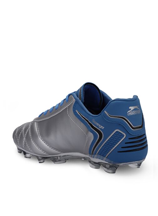 Slazenger HUGO KR Erkek Çocuk Futbol Ayakkabı Gri / Mavi - Görsel 4