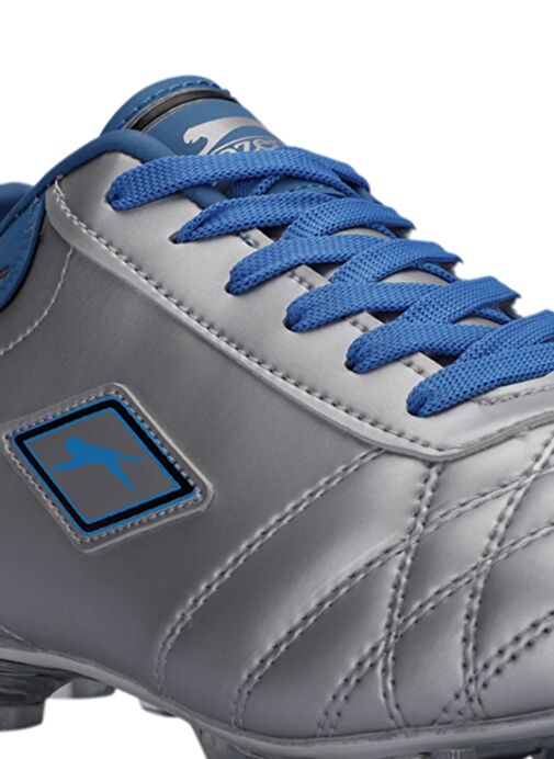 Slazenger HUGO KR Erkek Çocuk Futbol Ayakkabı Gri / Mavi - Görsel 5