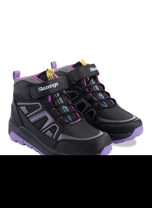 Slazenger KEPHAS IN Unisex Çocuk Bot Siyah / Mor - Görsel 3