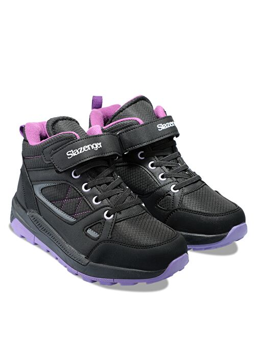 Slazenger KESHA Unisex Çocuk Bot Siyah / Mor - Görsel 3