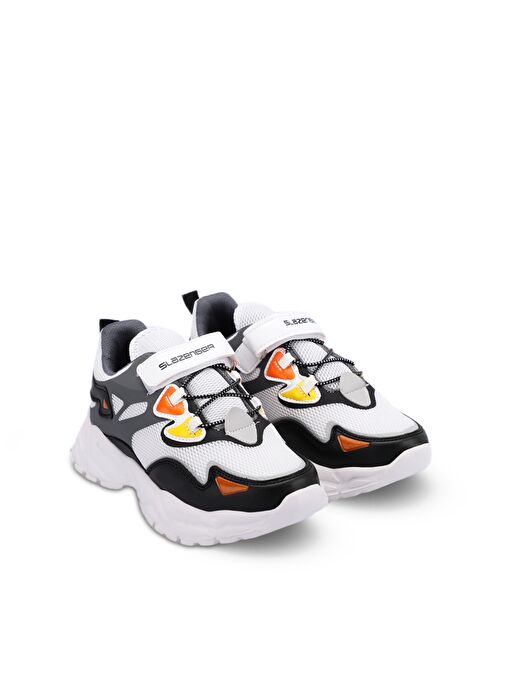 Slazenger KAJAL I Kız Çocuk Sneaker Ayakkabı Beyaz / Siyah - Görsel 4