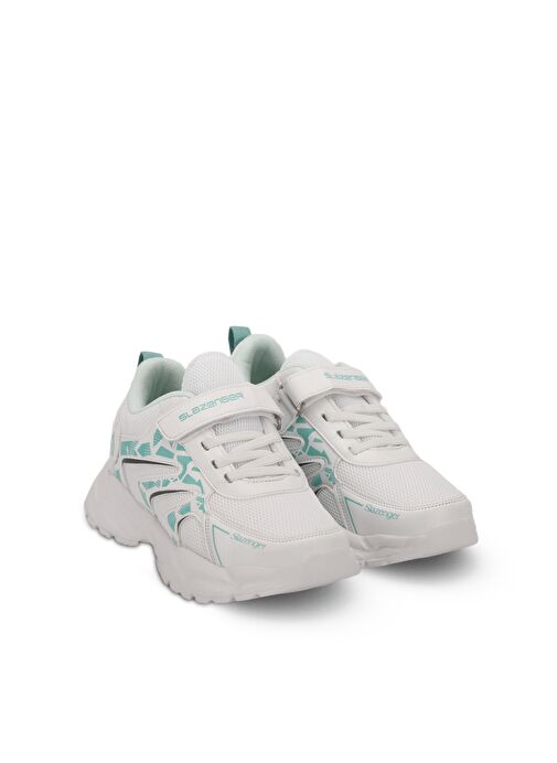 Slazenger KANNER I Kız Çocuk Sneaker Ayakkabı Beyaz / Yeşil - Görsel 3