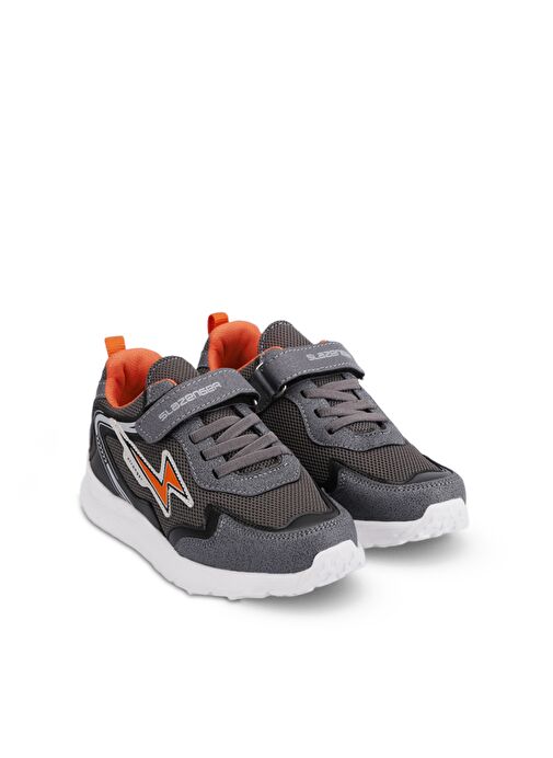 Slazenger KAORU IN Erkek Çocuk Sneaker Ayakkabı Koyu Gri / Turuncu - Görsel 3