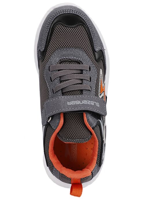 Slazenger KAORU IN Erkek Çocuk Sneaker Ayakkabı Koyu Gri / Turuncu - Görsel 6