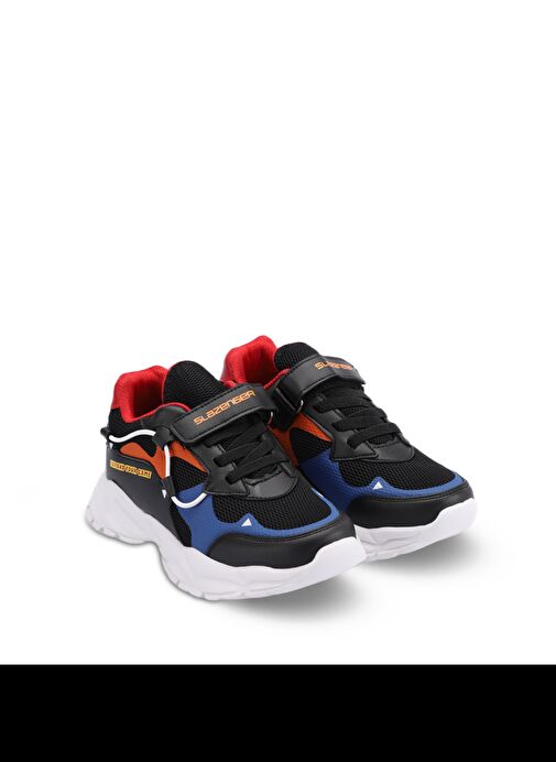 Slazenger KEKOA IN Erkek Çocuk Sneaker Ayakkabı Siyah / Mavi - Görsel 3