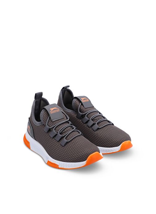 Slazenger ABENA I Unisex Çocuk Sneaker Ayakkabı Koyu Gri / Turuncu - Görsel 3