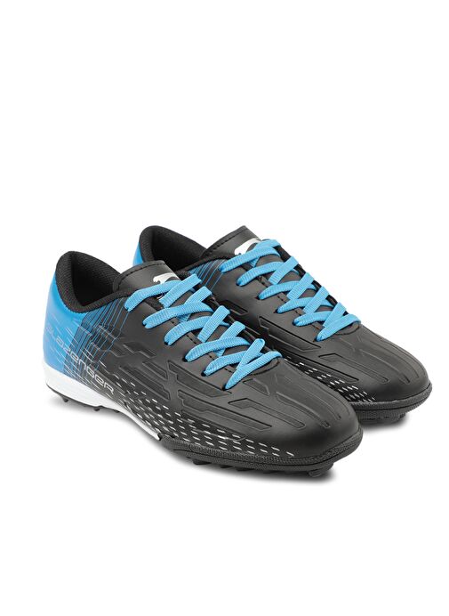 Slazenger SCORE I HS Erkek Çocuk Futbol Ayakkabı Siyah / Saks Mavi - Görsel 3