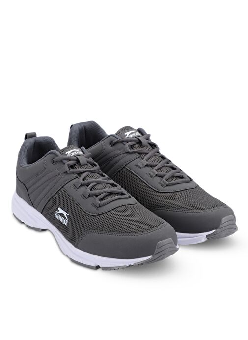 Slazenger PLANE Büyük Beden Erkek Sneaker Ayakkabı Koyu Gri / Beyaz - Görsel 3