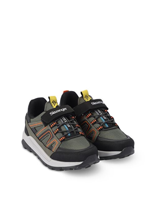Slazenger KROSS KTN Unisex Çocuk Sneaker Ayakkabı Haki / Turuncu - Görsel 3