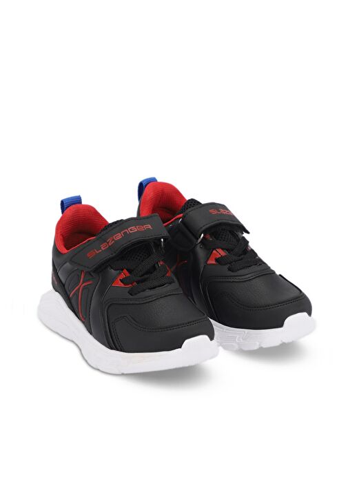 Slazenger VACATION I Unisex Çocuk Sneaker Ayakkabı Siyah / Kırmızı - Görsel 3