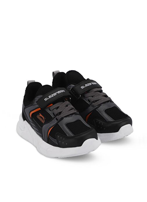 Slazenger KENDALL Unisex Çocuk Sneaker Ayakkabı Siyah / Koyu Gri - Görsel 3