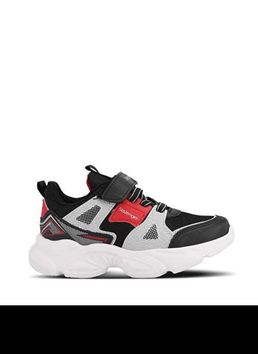 Slazenger NELSON Unisex Çocuk Sneaker Ayakkabı Siyah / Kırmızı - Görsel 2
