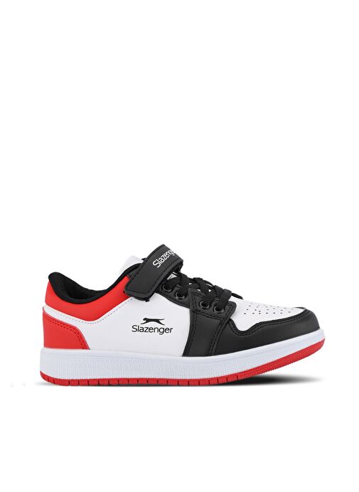 Slazenger PRINCE I Unisex Çocuk Sneaker Ayakkabı Beyaz / Siyah / Kırmızı - Görsel 2