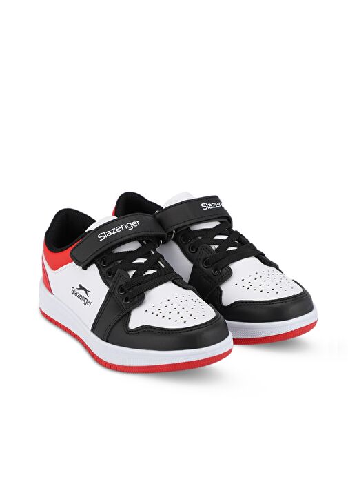 Slazenger PRINCE I Unisex Çocuk Sneaker Ayakkabı Beyaz / Siyah / Kırmızı - Görsel 3
