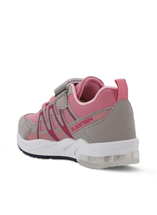Slazenger ELIPS Unisex Çocuk Sneaker Ayakkabı Gri / Pembe - Görsel 4