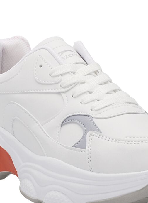Slazenger ZUSA Kadın Sneaker Ayakkabı Beyaz / Turuncu - Görsel 5