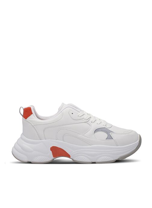 Slazenger ZUSA Kadın Sneaker Ayakkabı Beyaz / Turuncu - Görsel 2