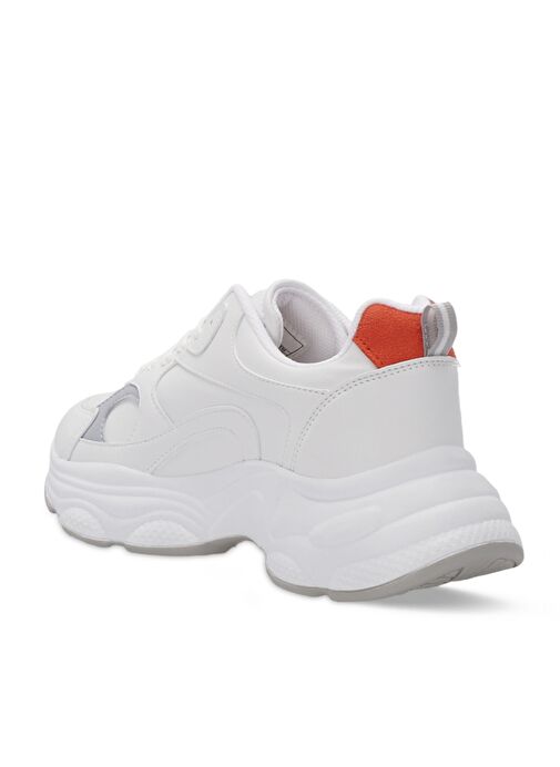 Slazenger ZUSA Kadın Sneaker Ayakkabı Beyaz / Turuncu - Görsel 4