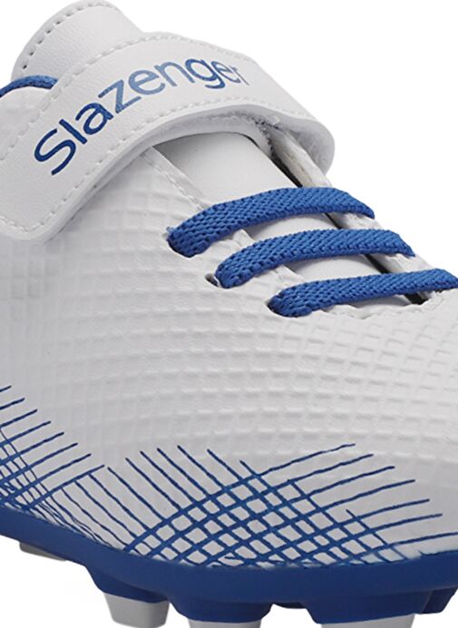 Slazenger CULTURAL Unisex Çocuk Futbol Ayakkabı Beyaz / Saks Mavi - Görsel 5