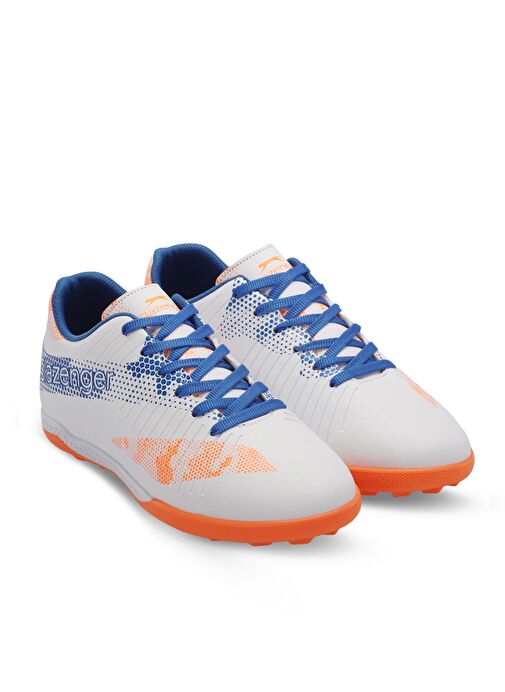 Slazenger CYPRUS Erkek Çocuk Futbol Ayakkabı Beyaz / Saks Mavi - Görsel 3