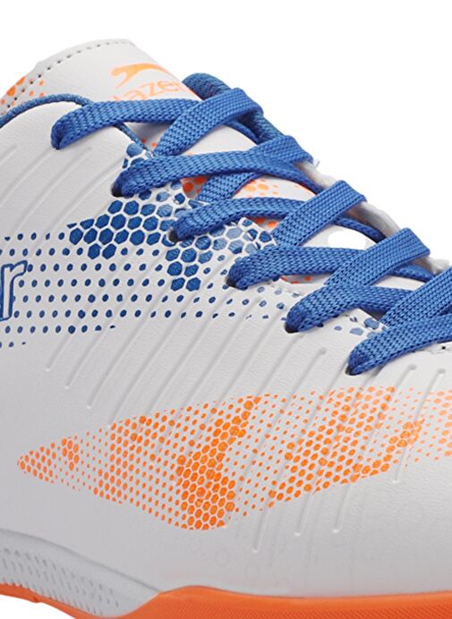 Slazenger CYPRUS Erkek Çocuk Futbol Ayakkabı Beyaz / Saks Mavi - Görsel 5