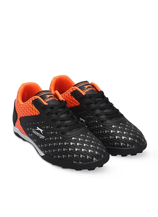 Slazenger CYCLE I HS Unisex Çocuk Futbol Ayakkabı Siyah / Turuncu - Görsel 3