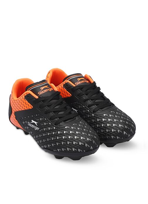 Slazenger CYCLE I KRP Unisex Çocuk Futbol Ayakkabı Siyah / Turuncu - Görsel 3