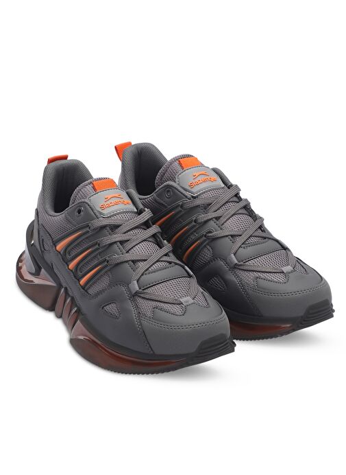 Slazenger ZALAR Erkek Sneaker Ayakkabı Koyu Gri / Turuncu - Görsel 3