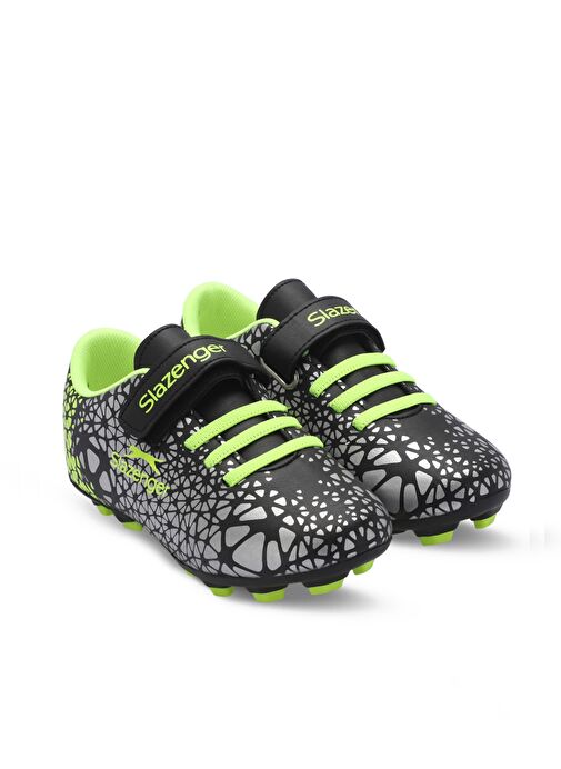 Slazenger CRYSTAL Unisex Çocuk Futbol Ayakkabı Siyah / Yeşil - Görsel 3