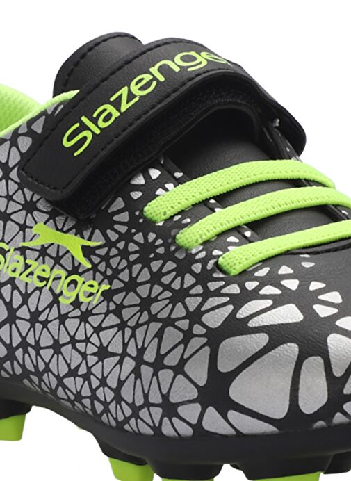 Slazenger CRYSTAL Unisex Çocuk Futbol Ayakkabı Siyah / Yeşil - Görsel 5