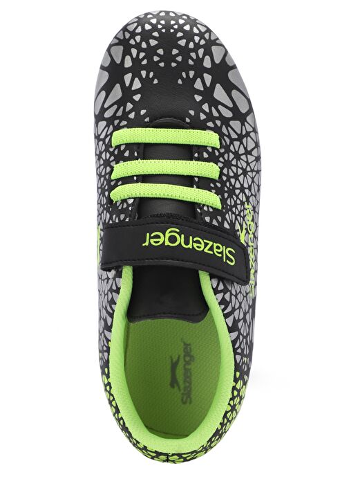 Slazenger CRYSTAL Unisex Çocuk Futbol Ayakkabı Siyah / Yeşil - Görsel 6