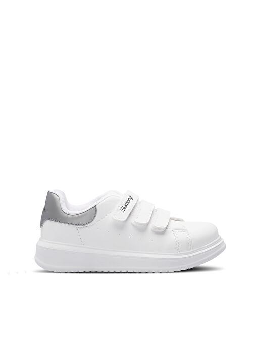 Slazenger LOVE I Unisex Çocuk Sneaker Ayakkabı Beyaz / Gümüş - Görsel 2