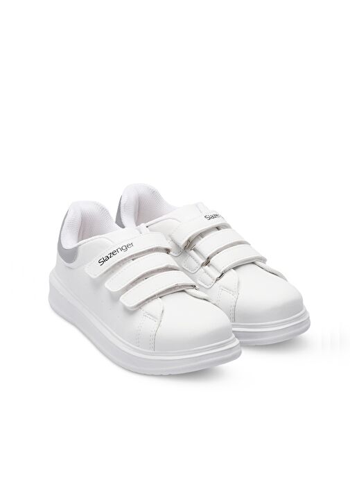 Slazenger LOVE I Unisex Çocuk Sneaker Ayakkabı Beyaz / Gümüş - Görsel 3