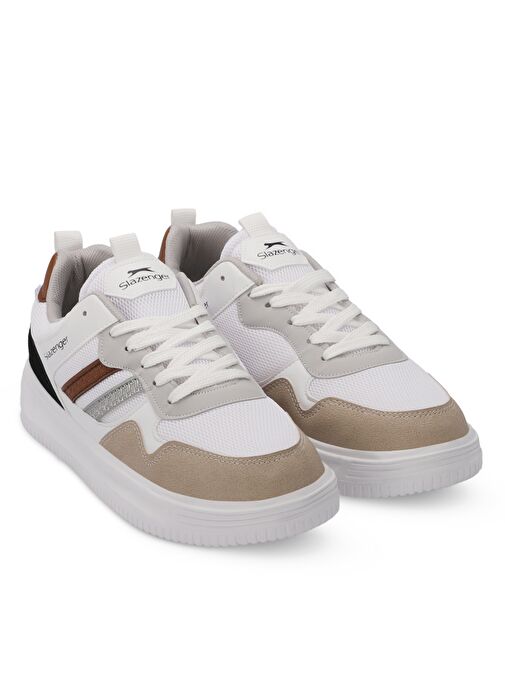 Slazenger MEGA I Erkek Sneaker Ayakkabı Beyaz / Kahve - Görsel 3
