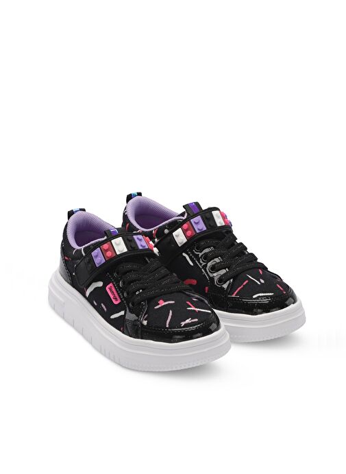 Slazenger NUMANCIA Kız Çocuk Sneaker Ayakkabı Siyah / Mor - Görsel 3