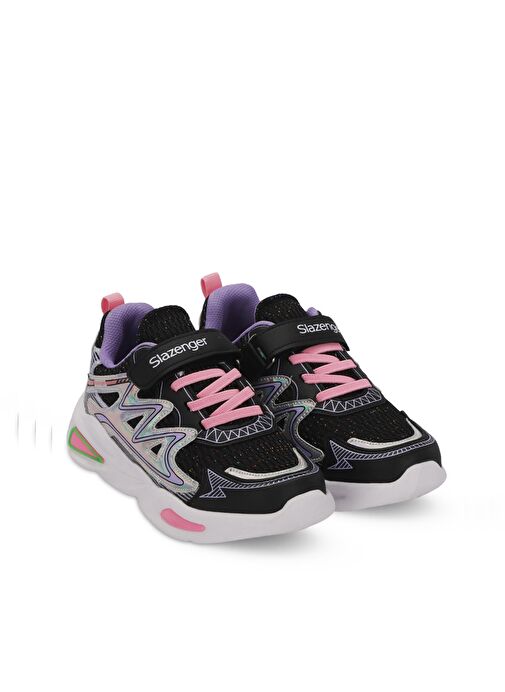 Slazenger KYRIE Kız Çocuk Sneaker Ayakkabı Siyah / Mor - Görsel 3