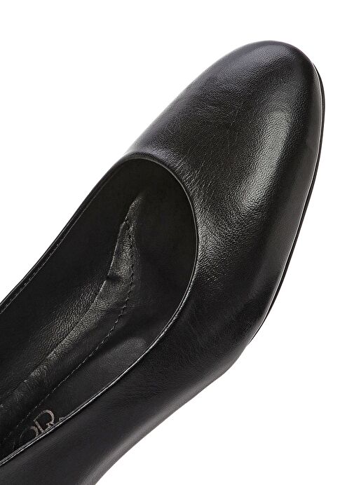 Derimod Flex Kadın Siyah Kısa Kalın Topuklu Deri Ayakkabı 25SFD380418 - Görsel 9