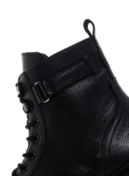 Erkek Siyah Fermuarlı Deri Casual Bot 25WFD700818 - Görsel 8