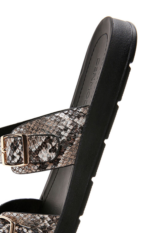 Kadın Siyah Çift Tokalı Terlik 24SFE460240 - Görsel 9