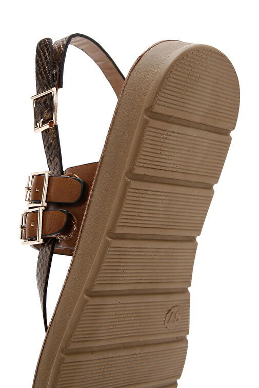 Kadın Taba Bilekten Bantlı Parmak Arası Sandalet 24SFE461240 - Görsel 8