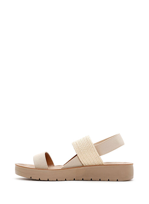 Derimod Derimod Kadın Bej Bilekten Lastikli Sandalet 24SFE461514 Sandalet & Terlik | Boyner Bej - 3. görsel