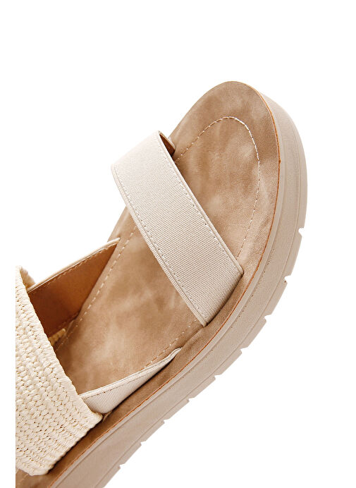 Derimod Derimod Kadın Bej Bilekten Lastikli Sandalet 24SFE461514 Sandalet & Terlik | Boyner Bej - 8. görsel