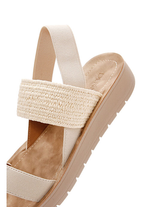 Derimod Derimod Kadın Bej Bilekten Lastikli Sandalet 24SFE461514 Sandalet & Terlik | Boyner Bej - 9. görsel