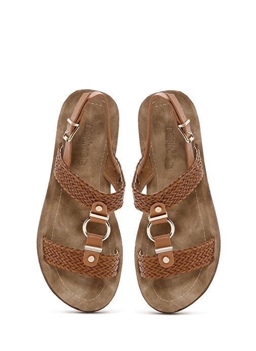 Derimod Derimod Kadın Taba Bilekten Bantlı Sandalet 24SFE461914 Sandalet & Terlik | Boyner Taba - 7. görsel