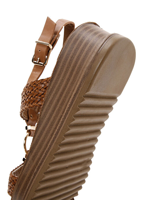 Derimod Derimod Kadın Taba Bilekten Bantlı Sandalet 24SFE461914 Sandalet & Terlik | Boyner Taba - 8. görsel