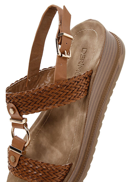 Derimod Derimod Kadın Taba Bilekten Bantlı Sandalet 24SFE461914 Sandalet & Terlik | Boyner Taba - 9. görsel